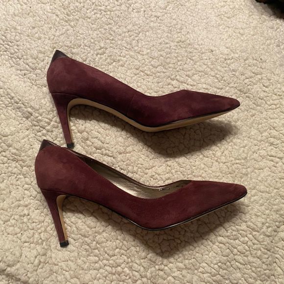Sam Edelman Shoes - Sam Edelman Orella Womens Burgundy Suede‎ Pointy Toe Heels Pumps Purple Size 8.5
